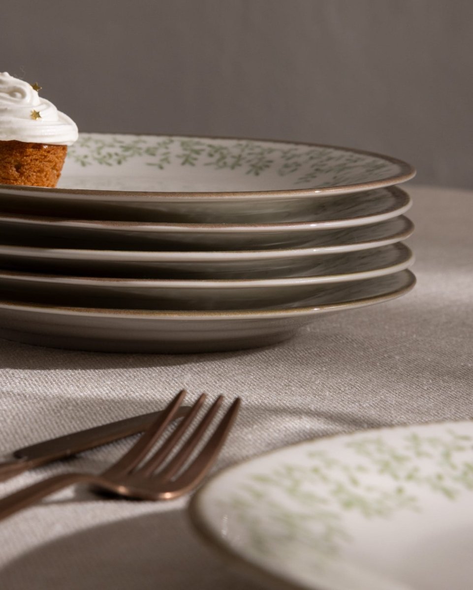 New Bone China 6 - Piece Dessert Plate Set - Elegant Design - TryAladdin