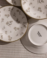 New Bone China 6 - Piece Dessert Plate Set - Fleur Floral Design - TryAladdin