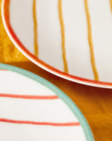 New Bone China 6 - Piece Dessert Plate Set - Modern Colorful Design - TryAladdin