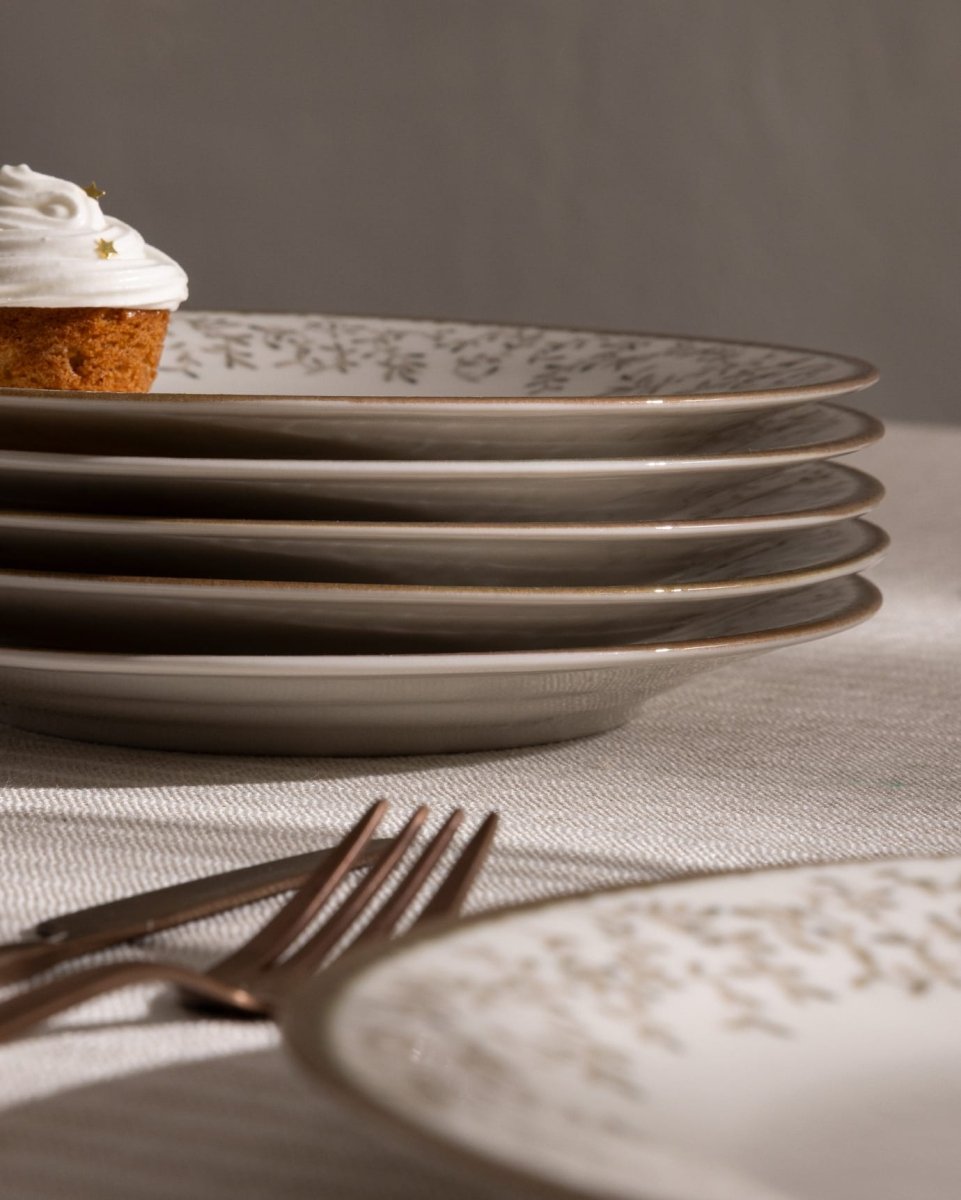 New Bone China 6 - Piece Dessert Plate Set - Modern Minimalist - TryAladdin