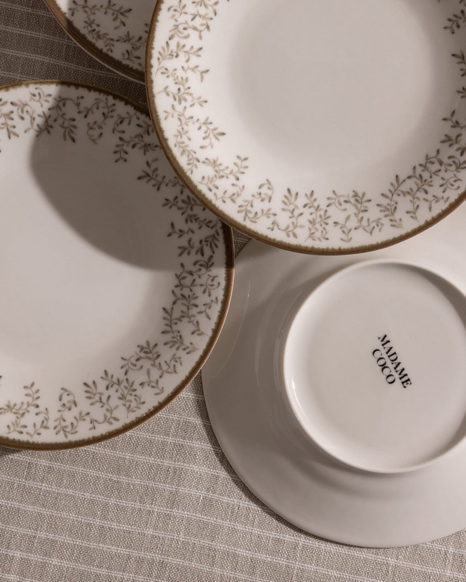 New Bone China 6 - Piece Dessert Plate Set - Modern Minimalist - TryAladdin
