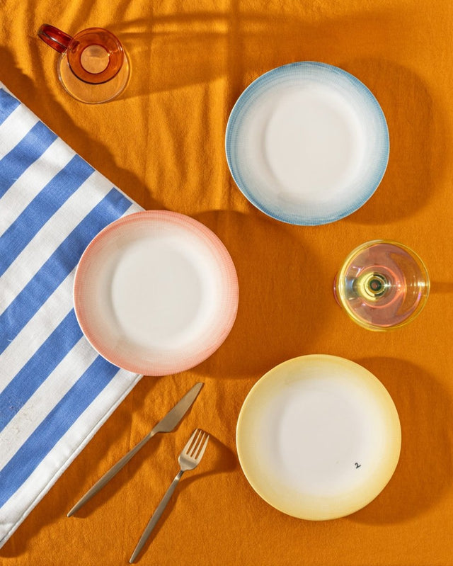 New Bone China 6 - Piece Dessert Plate Set - Vibrant Design - TryAladdin
