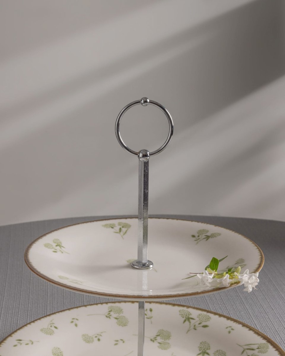 New Bone China 7 - Piece Biscuit Serving Set - Elegant Fleur Design - TryAladdin