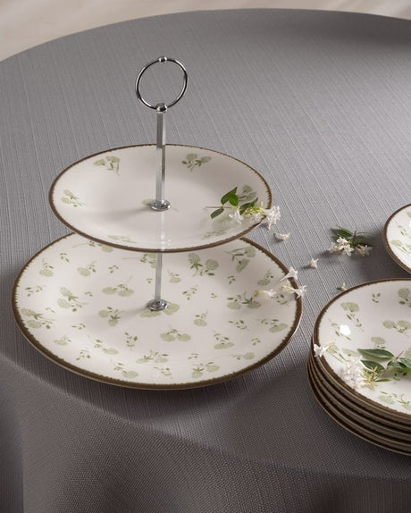 New Bone China 7 - Piece Biscuit Serving Set - Elegant Fleur Design - TryAladdin