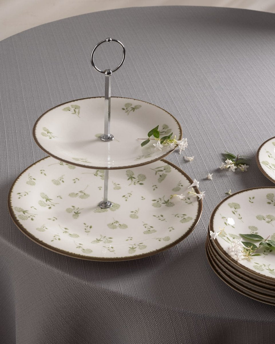New Bone China 7 - Piece Biscuit Serving Set - Elegant Fleur Design - TryAladdin