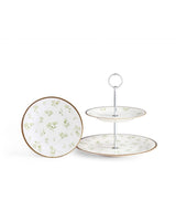 New Bone China 7 - Piece Biscuit Serving Set - Elegant Fleur Design - TryAladdin
