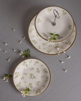 New Bone China 7 - Piece Biscuit Serving Set - Elegant Fleur Design - TryAladdin