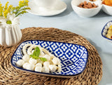 New Bone China Blue Rectangular Appetizer Plate - TryAladdin