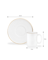 New Bone China Coffee Set - Lumora White & Gold Accents - TryAladdin