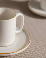 New Bone China Coffee Set - Lumora White & Gold Accents - TryAladdin