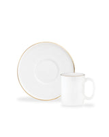 New Bone China Coffee Set - Lumora White & Gold Accents - TryAladdin