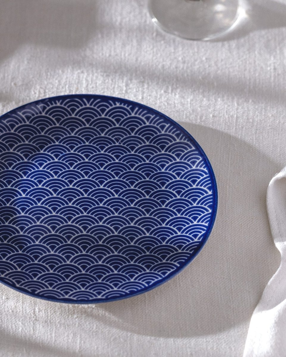 New Bone China Dessert Plate - Elegant Blue Saphir Design - TryAladdin