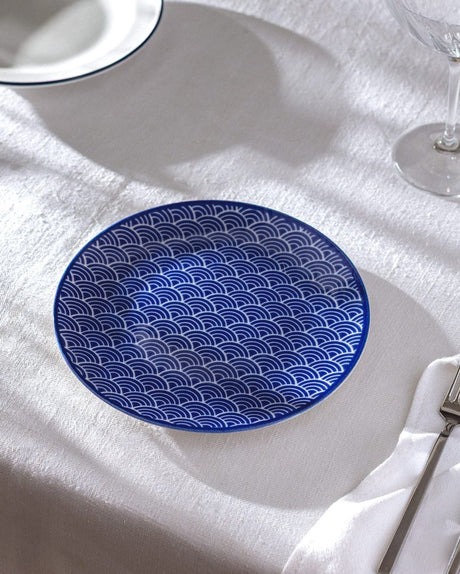 New Bone China Dessert Plate - Elegant Blue Saphir Design - TryAladdin