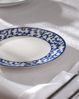 New Bone China Dessert Plate - Reve Bleu Bliss Blue & White Pattern - TryAladdin