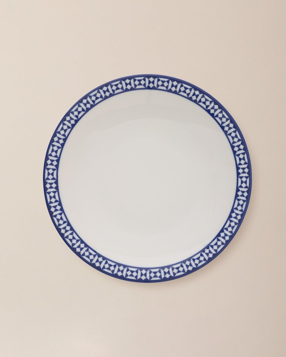 New Bone China Dessert Plate - Rêve Bleu Motif for Sophisticated Tables - TryAladdin