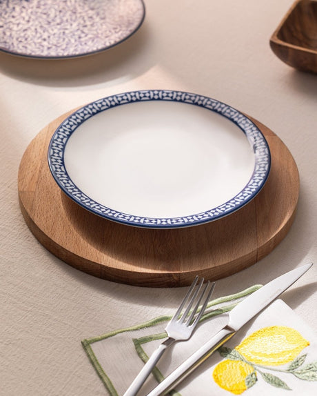 New Bone China Dessert Plate - Rêve Bleu Motif for Sophisticated Tables - TryAladdin