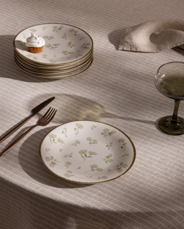New Bone China Dessert Plate Set - Fleur Floral Pattern - TryAladdin