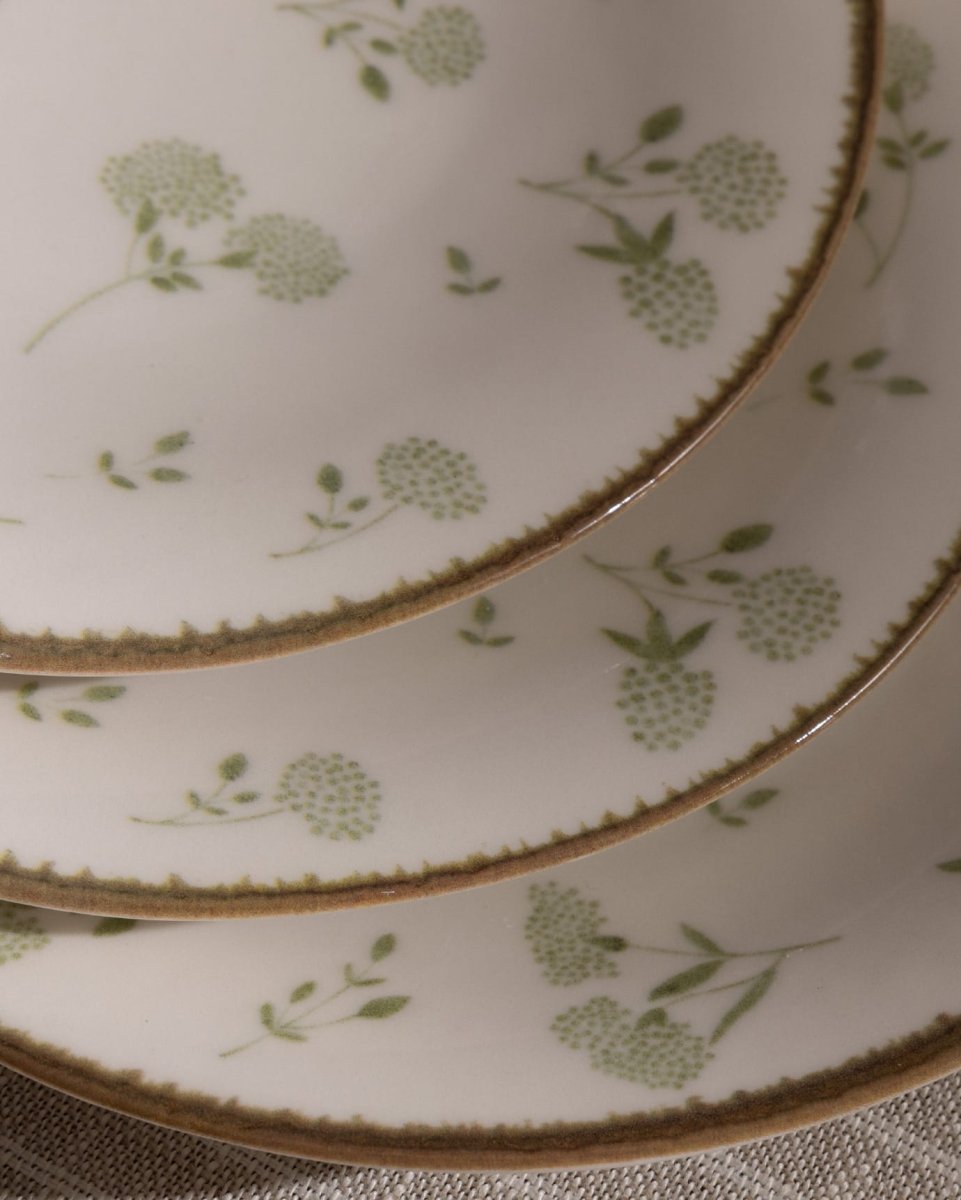 New Bone China Dessert Plate Set - Fleur Floral Pattern - TryAladdin