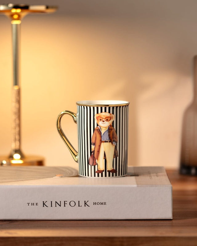 New Bone China Mug - Whimsical Bear & Vibrant Colors - TryAladdin