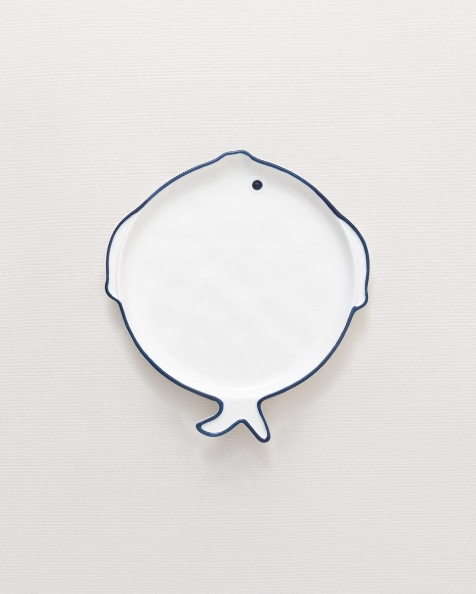 New Bone China Plate - Coastal Blue & White Design - TryAladdin