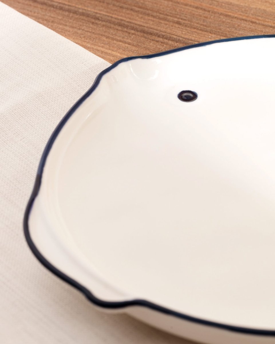 New Bone China Plate - Coastal Blue & White Design - TryAladdin
