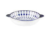 New Bone China Round Handled Plate - Rêve Bleu Design - TryAladdin
