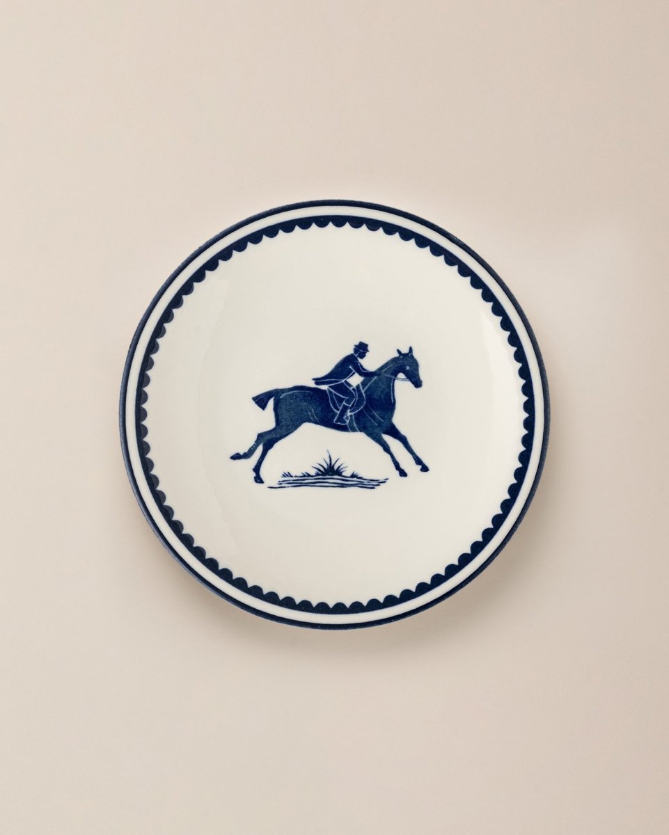 New Bone China Serving Plate - Blue & White Coastal Style - TryAladdin