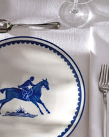 New Bone China Serving Plate - Blue & White Coastal Style - TryAladdin