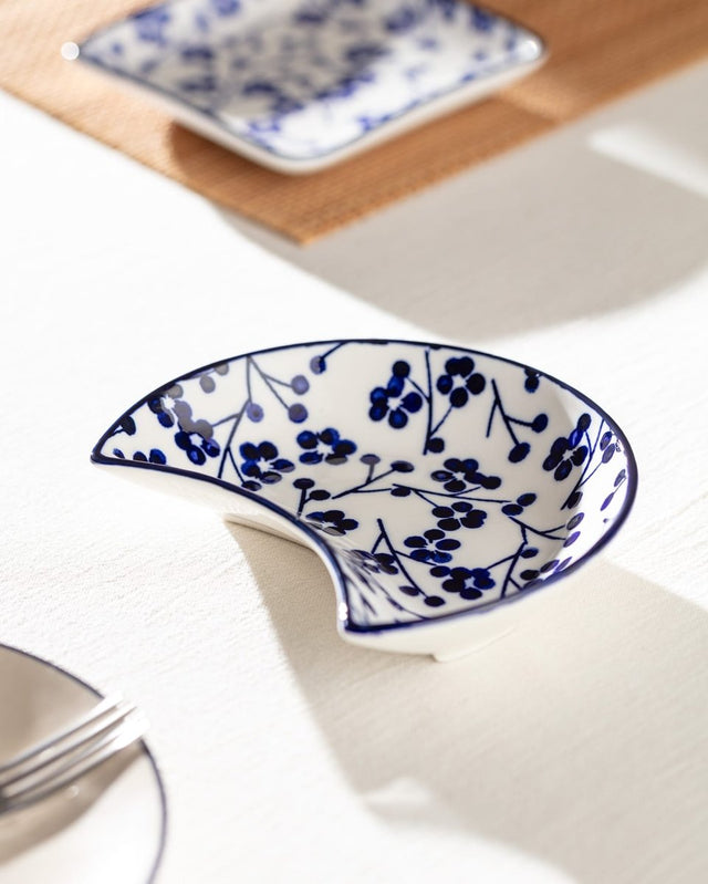 New Bone China Serving Plate - Elegant Angelic Blue & White - TryAladdin