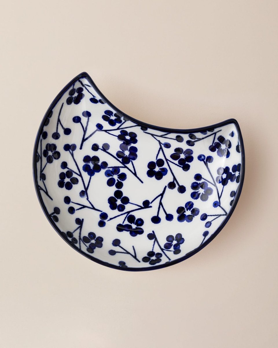 New Bone China Serving Plate - Elegant Angelic Blue & White - TryAladdin