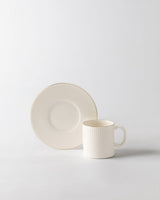 New Bone Porcelain Coffee Cup Set for 6 - Elegant Gold Accents - TryAladdin