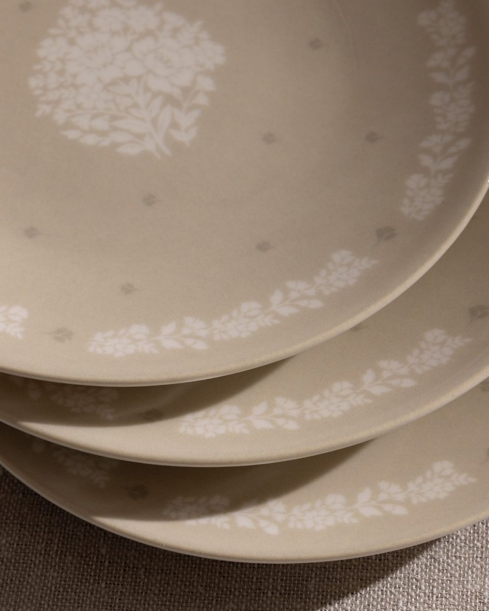 New Bone Porcelain Dessert Plate Set - Elegant Brigitte Design - TryAladdin