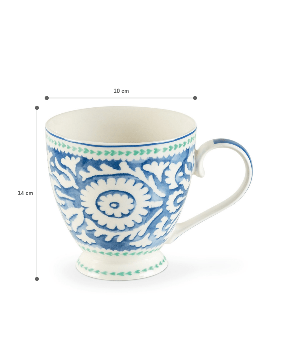 New Bone Porcelain Mug - Caron Cluny Vibrant Design - TryAladdin