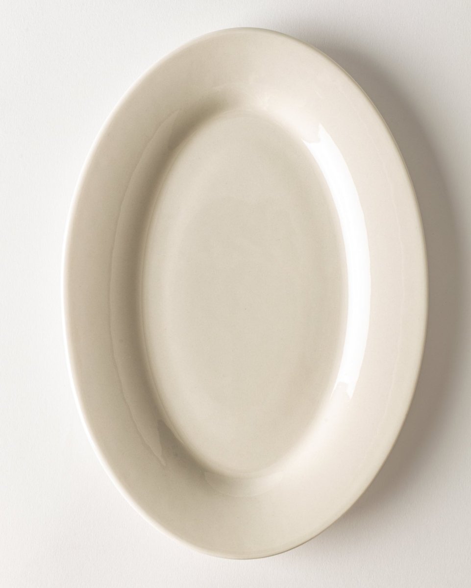 New Bone Porcelain Oval Serving Plate - Modern Minimalist - TryAladdin