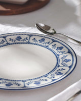 New Bone Porcelain Serving Plate - Elegant Rêve Bleu Celeste Pattern - TryAladdin
