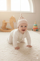 Newborn 100% cotton Extra Soft Non - Sweating Top Knot Beanie - TryAladdin