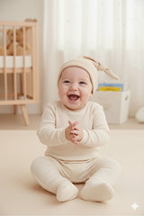 Newborn 100% Cotton Extra Soft Non - Sweating Top Knot Beanie - TryAladdin