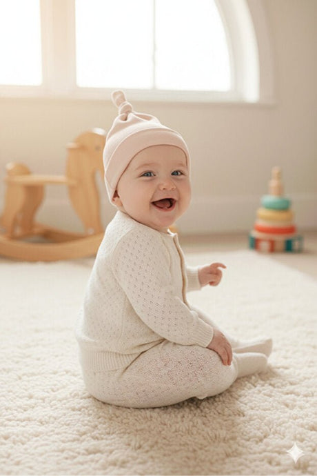Newborn 100% Cotton Extra Soft Non - Sweating Top Knot Beanie - TryAladdin