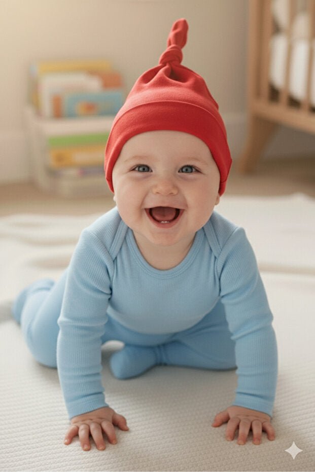 Newborn 100% Cotton Soft & Breathable Red Beanie Hat - TryAladdin