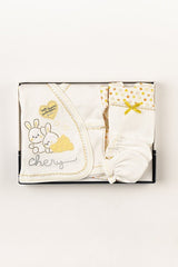 Newborn 5 - Piece Premium Cotton Hospital Welcome Baby Outfit Set - Yellow Rabbit - TryAladdin