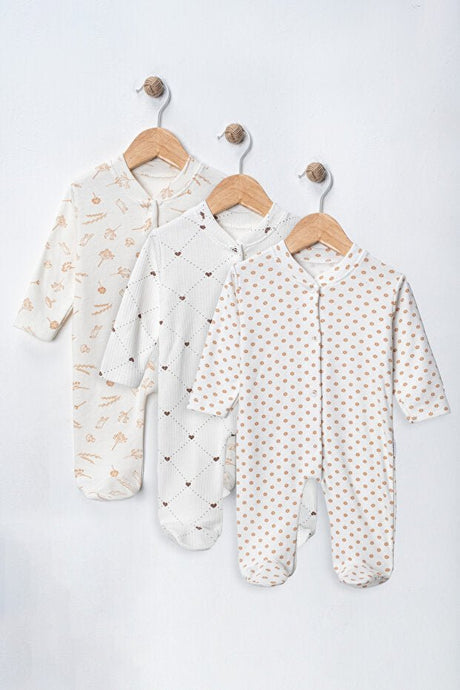 Newborn Baby 3 - Piece 100% Cotton Bodysuit Set - 0 - 3 Months - TryAladdin