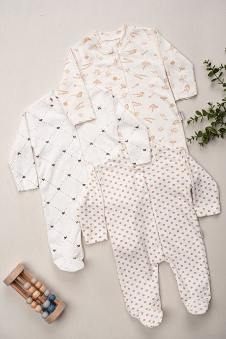 Newborn Baby 3 - Piece 100% Cotton Bodysuit Set - 0 - 3 Months - TryAladdin
