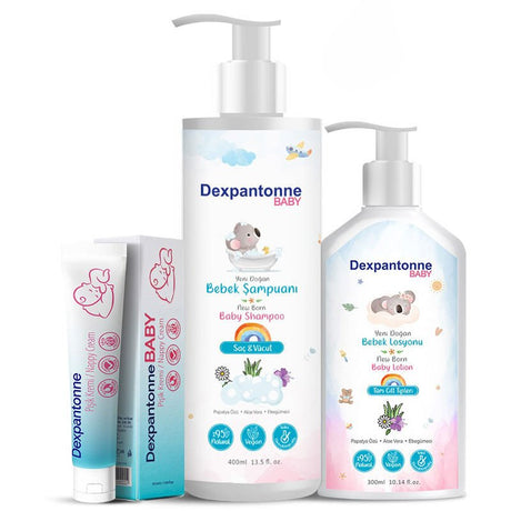 Newborn Baby Gentle Care Set - Natural Shampoo, Lotion & Diaper Cream - TryAladdin