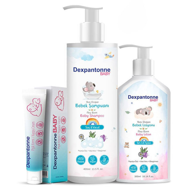 Newborn Baby Gentle Care Set - Natural Shampoo, Lotion & Diaper Cream - TryAladdin