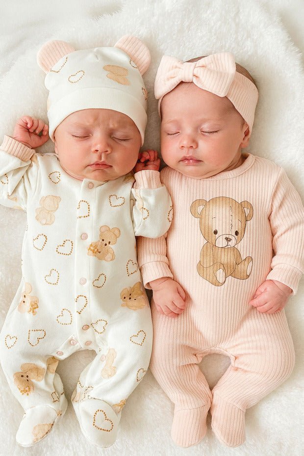 Newborn Baby Girl Bear Outfit Set - 4 Piece - TryAladdin