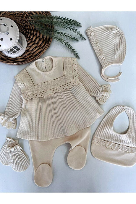 Newborn Girl 100% Cotton 5 - Piece Essential Outfit Set - 1.2kg - TryAladdin