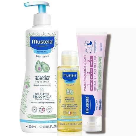 Newborn Safe Baby Care Essentials Set - Gentle Cleansing, Diaper Protection & Nourishing Massage - TryAladdin