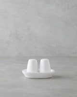 Elegant White Ceramic Salt and Pepper Shaker Set - Professional Kitchenware