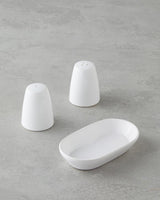 Elegant White Ceramic Salt and Pepper Shaker Set - Professional Kitchenware