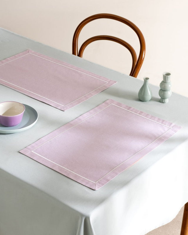 Noa Powder Pink Placemat - Stylish Dining Table Linen Decor - TryAladdin